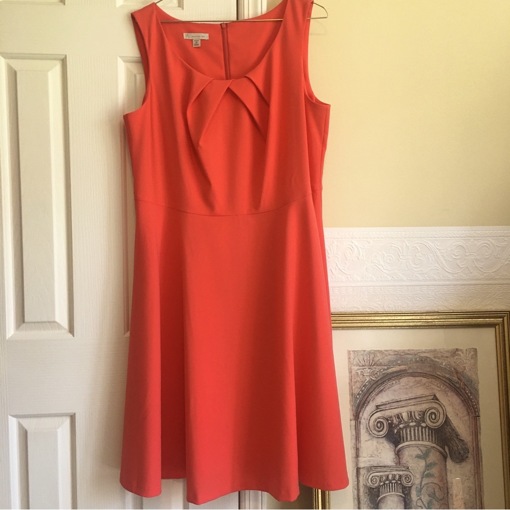 Pretty coral colored sleeveless dress woman’s size 14